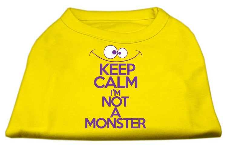 Keep Calm Screen Print Dog Shirt Yellow Sm